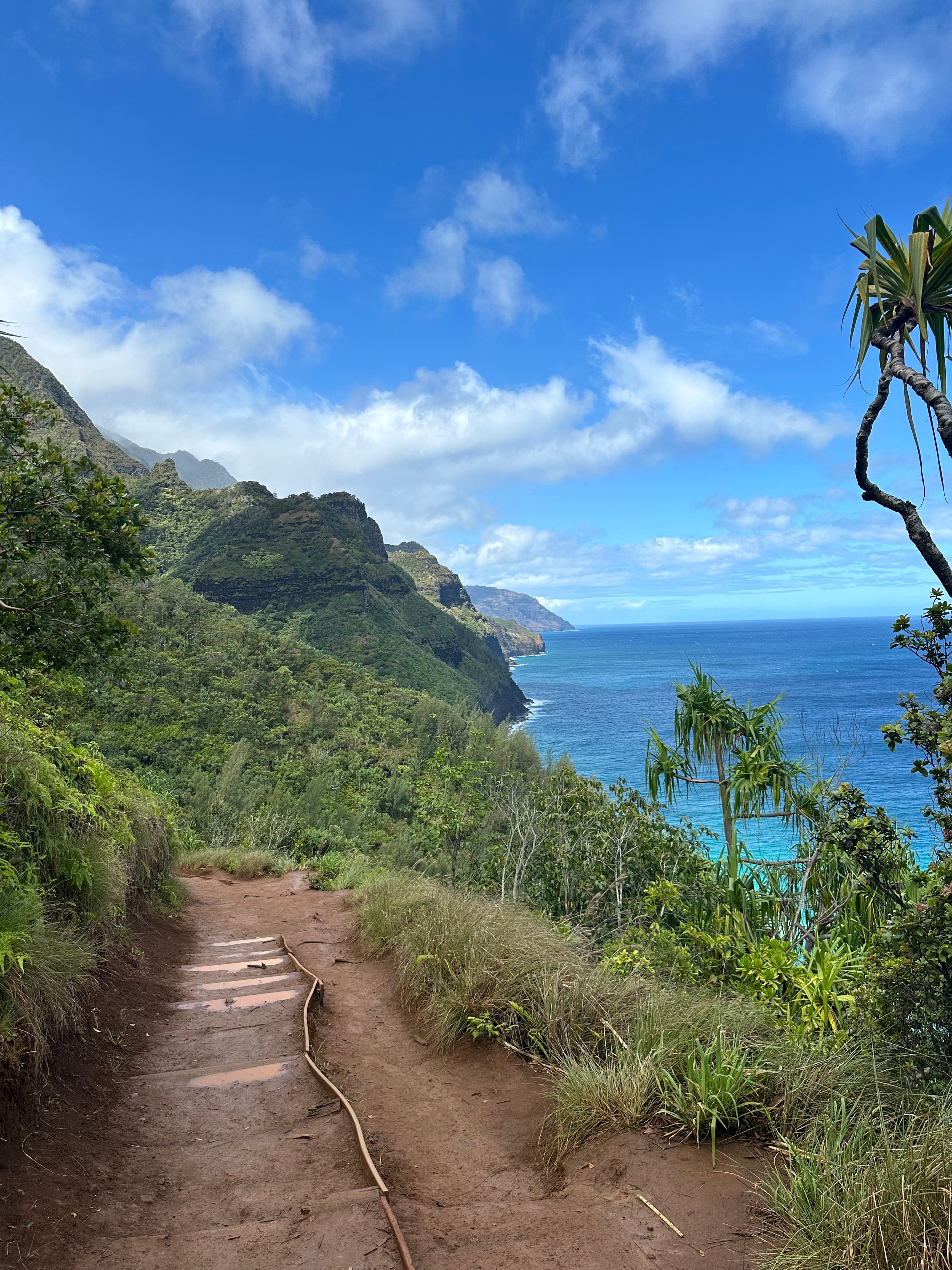 Hāʻena coastline and trailhead area near Kēʻē Beach